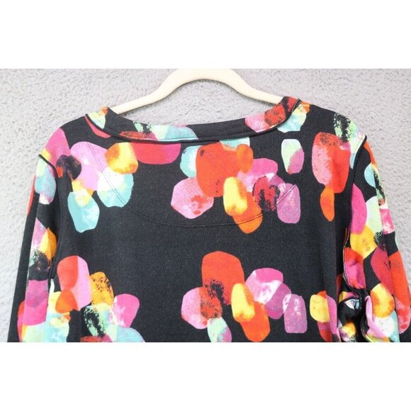 Ali Miles Long Sleeve Art to Wear Top-Size 1X-Boho Artsy Colorful - Picture 11 of 11